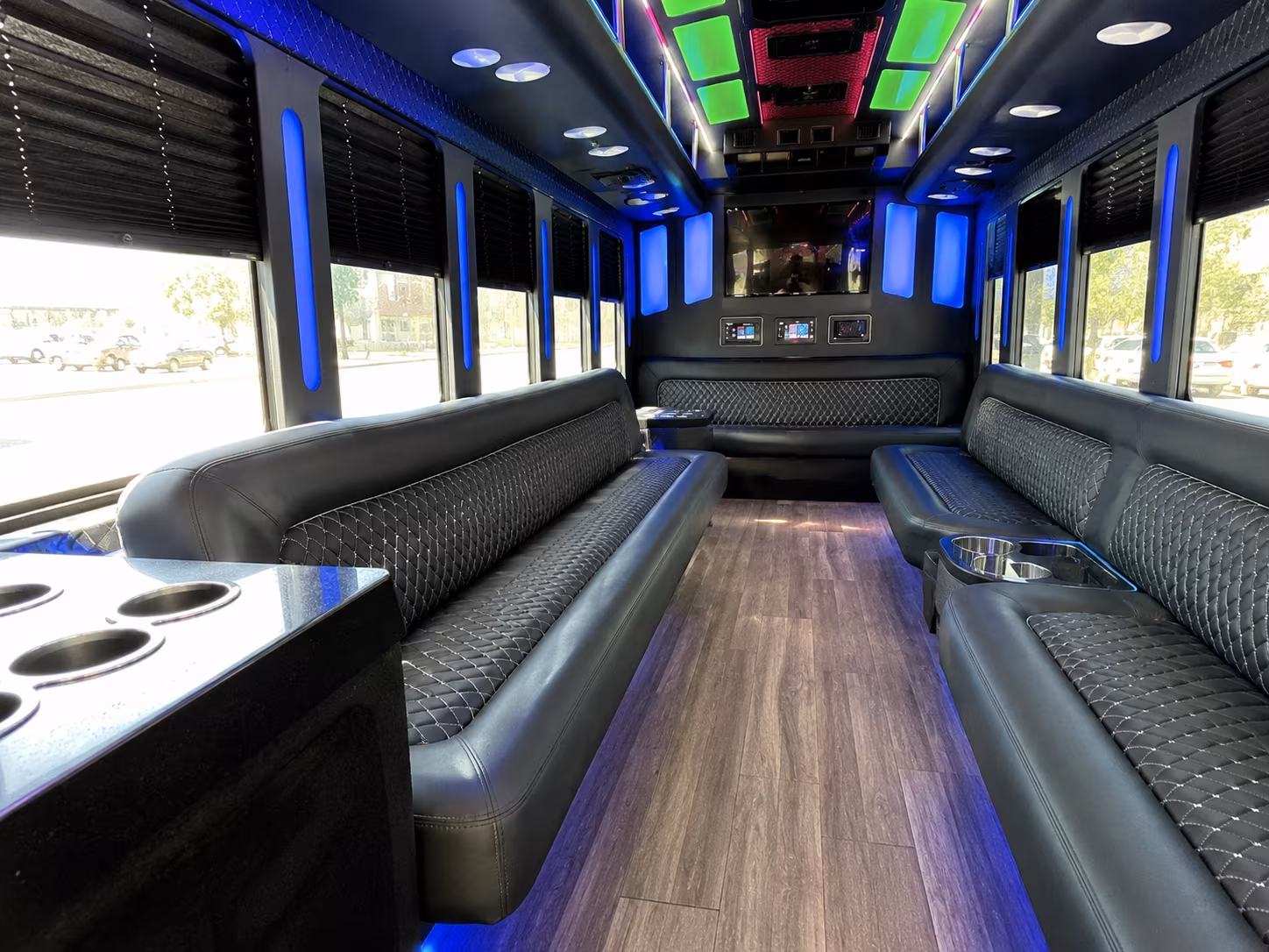 kent 15 passenger party bus inside