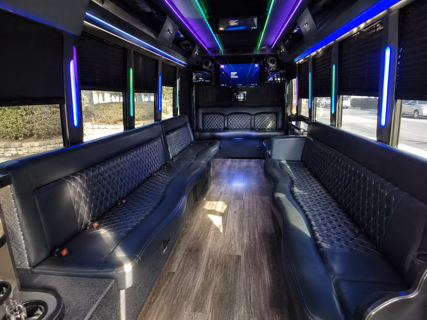 kent 15 passenger party bus interior