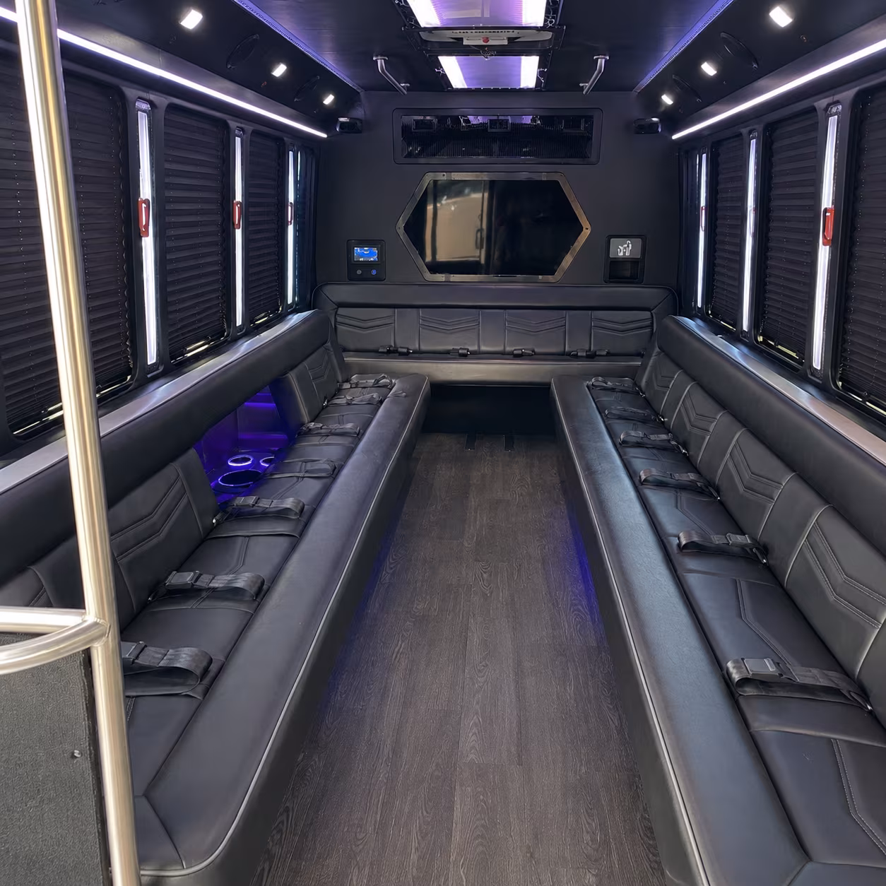 kent 18 passenger party bus interior