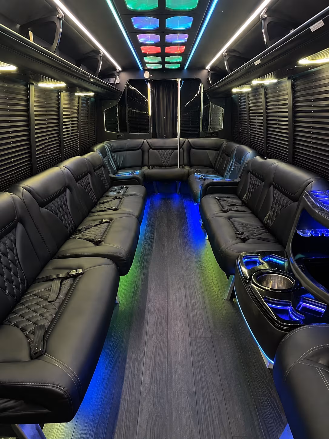kent 20 passenger party bus interior