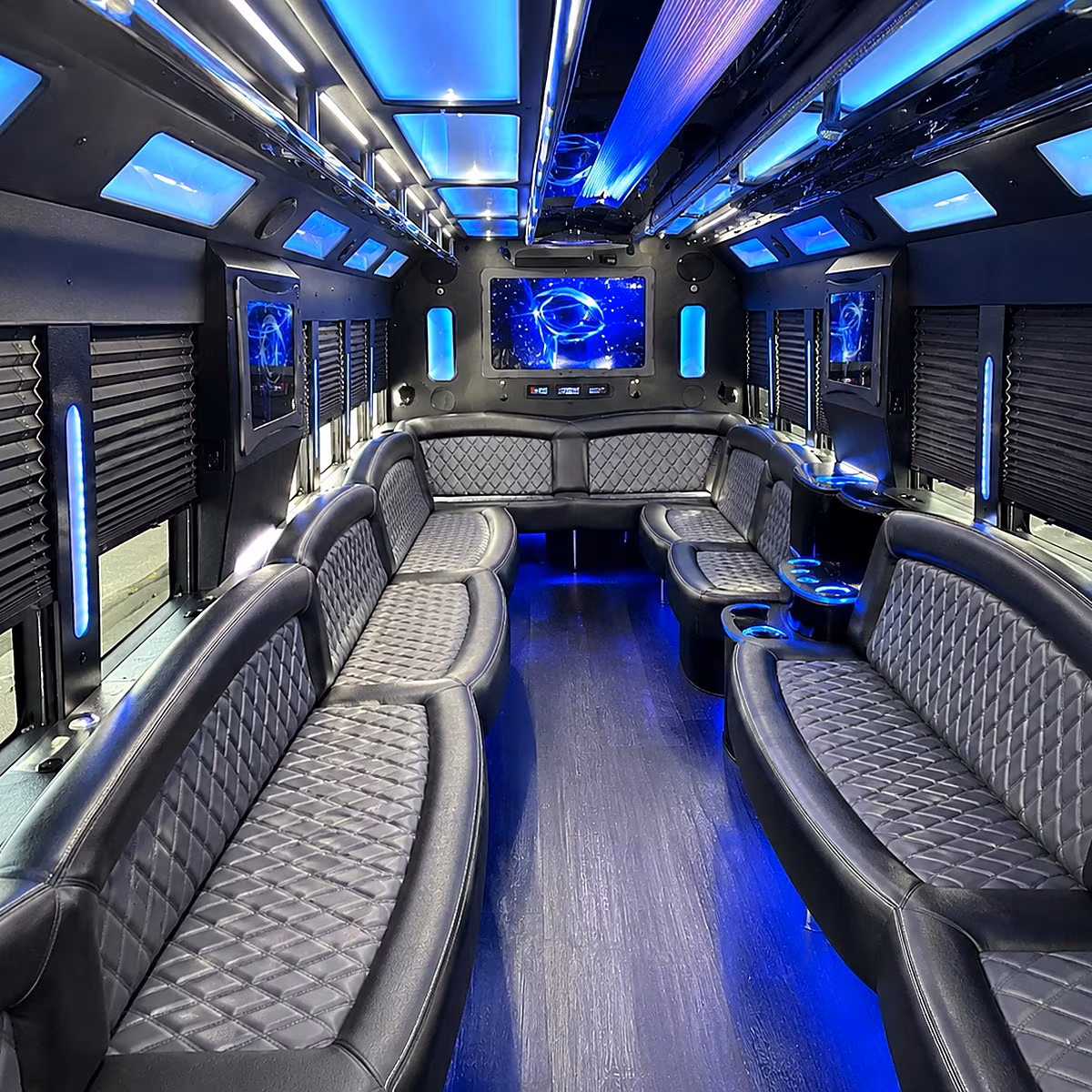 kent 50 passenger party bus interior