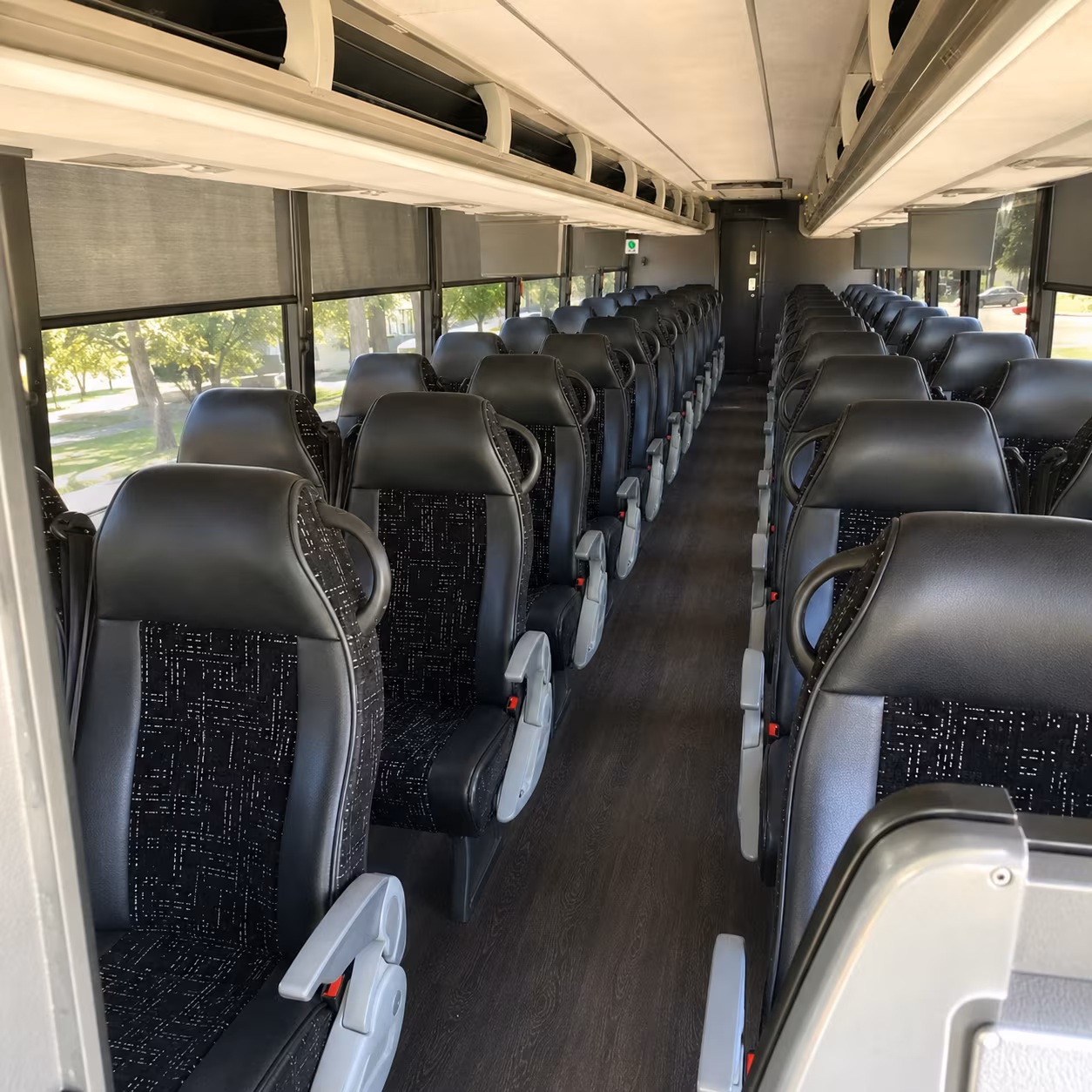 kent 56 passenger charter bus inside